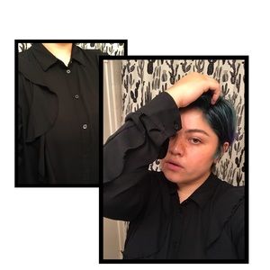frilly black blouse ❤️